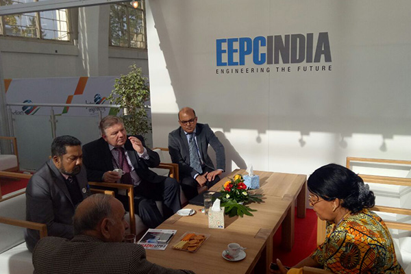 Ms Virginia Hesse, Ambassador of Ghana Extraordinary and Plenipotentiary to the Czech Republic with Mr R.P.Jhalani, Past Chairman, EEPC India; Mr Bhaskar Sarkar, Executive Director & Secertary, EEPC India; Mr Radoslav Klepac, Director International Relations, Veletrhy Brno a.s and Mr Adhip Mitra, Director ( Budget & Finance), EEPC India